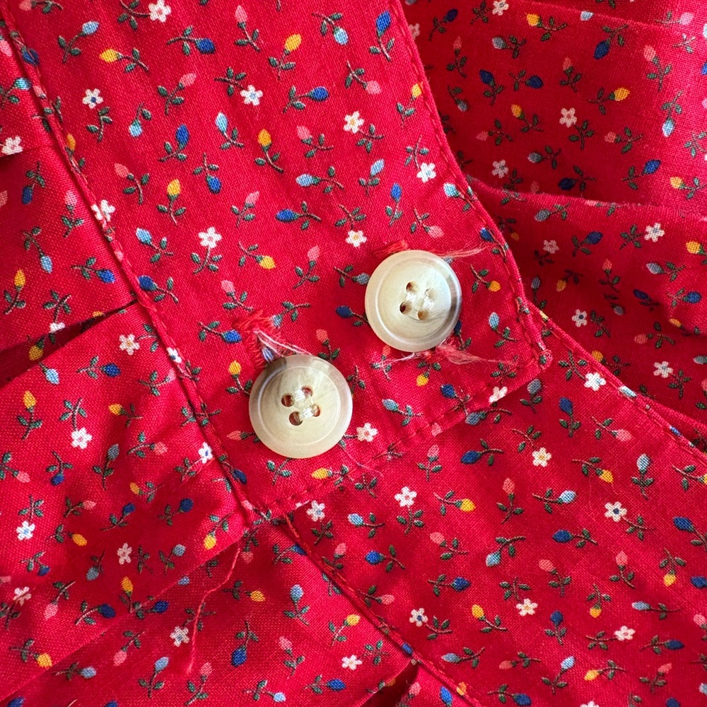 Prairie midi/maxi ditsy floral pattern waist cotton vintage skirt - Picture 7 of 8